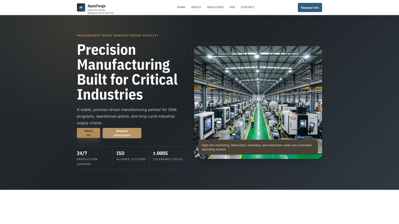 ApexForge Industrial Manufacturing One-Pager