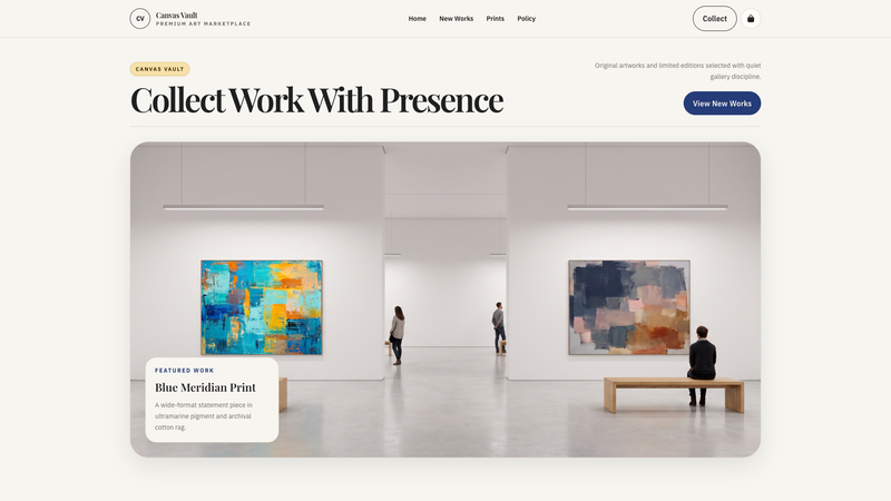 Canvas Vault &mdash; Premium Art Marketplace Store