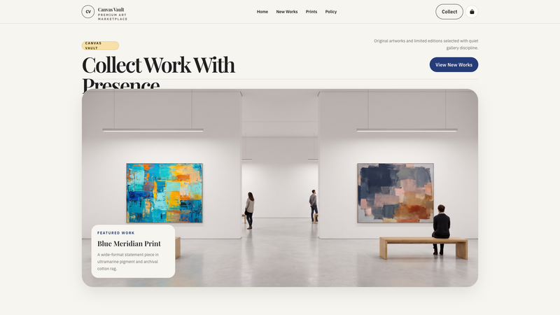 Canvas Vault &mdash; Premium Art Marketplace Store