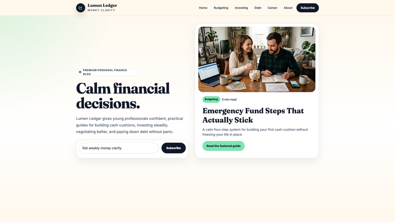 Lumen Ledger &mdash; Premium Personal Finance Blog