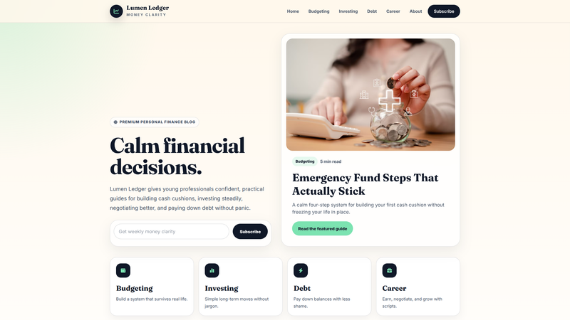 Lumen Ledger &mdash; Premium Personal Finance Blog