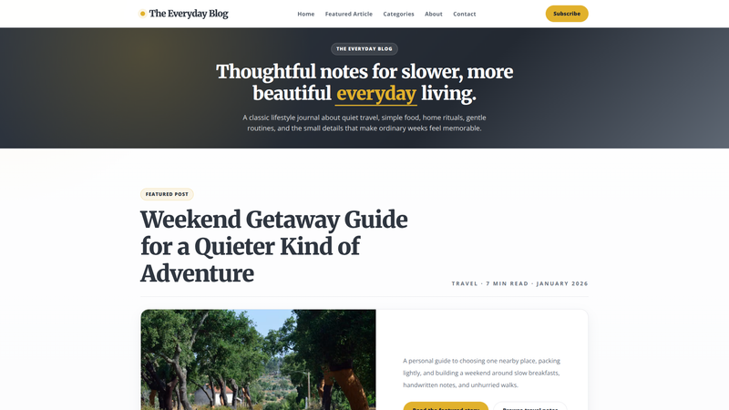 Minimalist Classic Lifestyle Blog