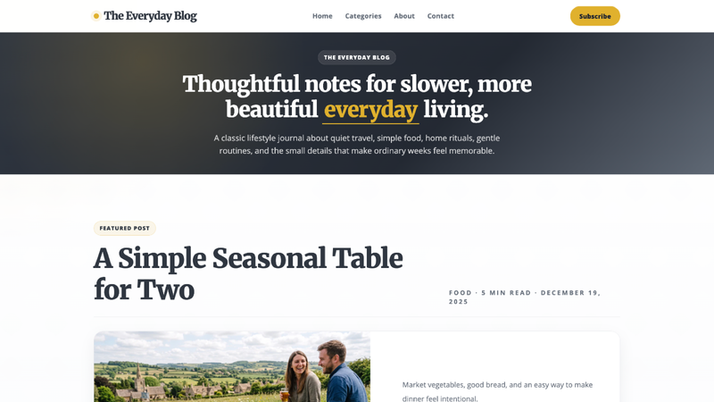 Minimalist Classic Lifestyle Blog