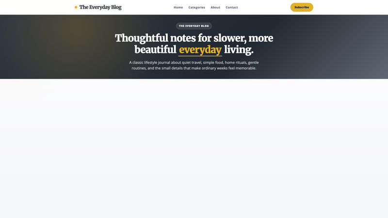 Minimalist Classic Lifestyle Blog