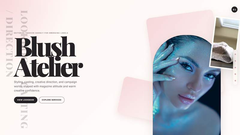 Blush Atelier &mdash; Editorial Fashion Agency One-Pager