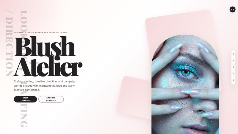 Blush Atelier &mdash; Editorial Fashion Agency One-Pager