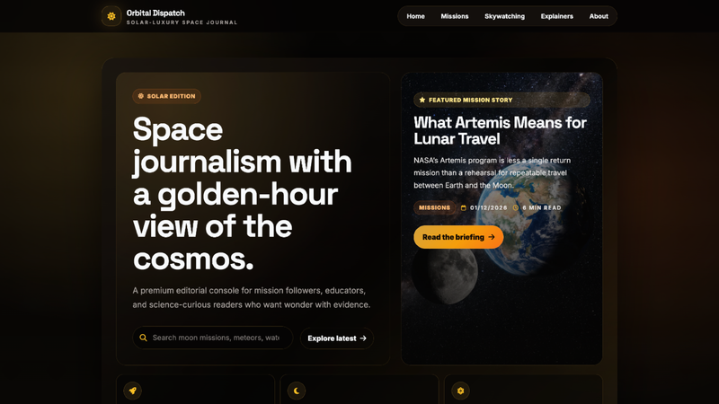 Orbital Dispatch &mdash; Premium Outerspace Blog
