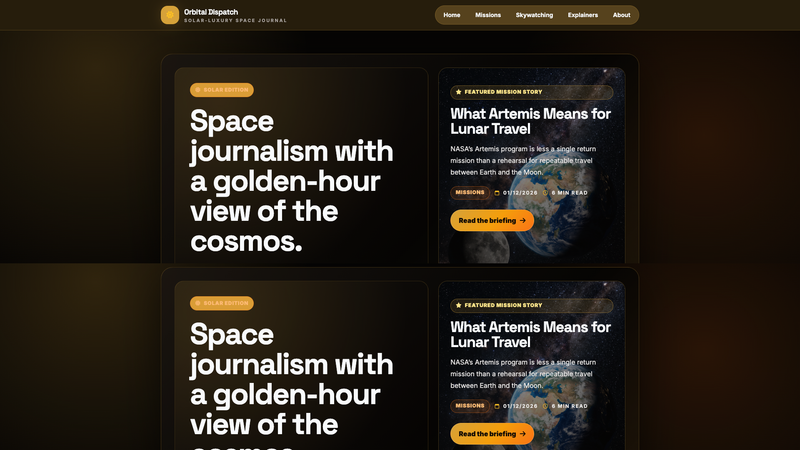Orbital Dispatch &mdash; Premium Outerspace Blog