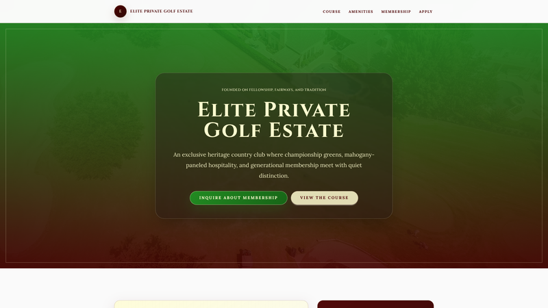 Elite Private Golf Estate