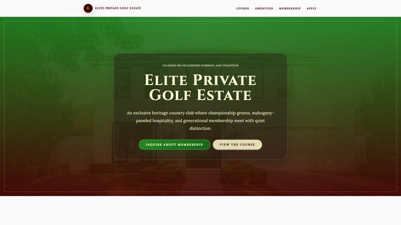 Elite Private Golf Estate