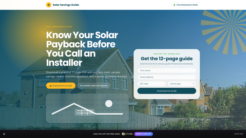 Solar Savings Guide &mdash; Download the Guide Landing Page
