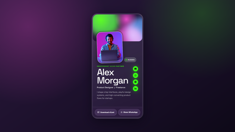 Freelance UI Designer Card