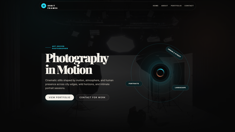 Orbit Frames &mdash; Modern Photographer Portfolio One-Pager