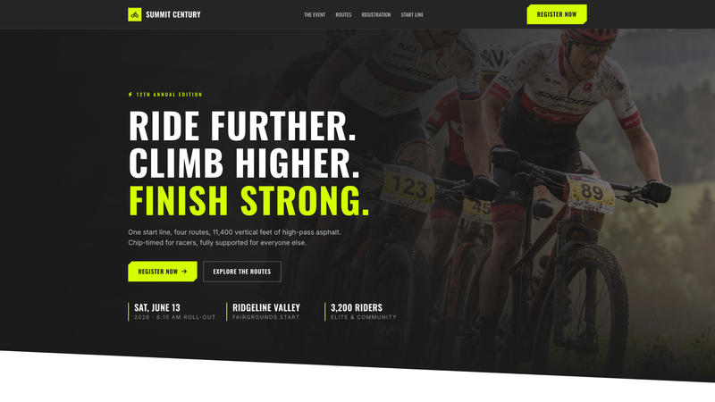 Summit Century Cycling Event