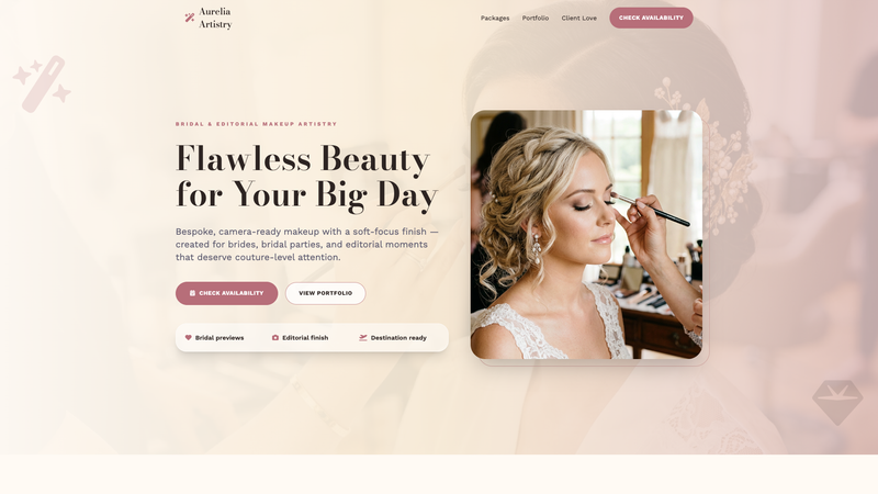 Glamorous Makeup Artist One-Pager