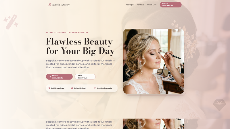 Glamorous Makeup Artist One-Pager