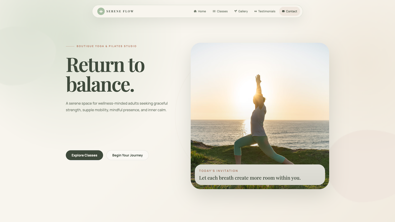 Serene Flow Yoga & Pilates One-Pager
