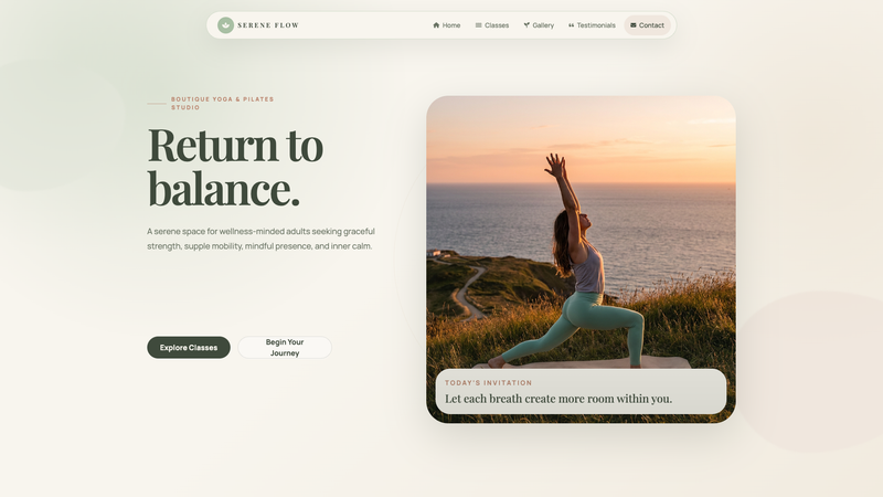 Serene Flow Yoga & Pilates One-Pager