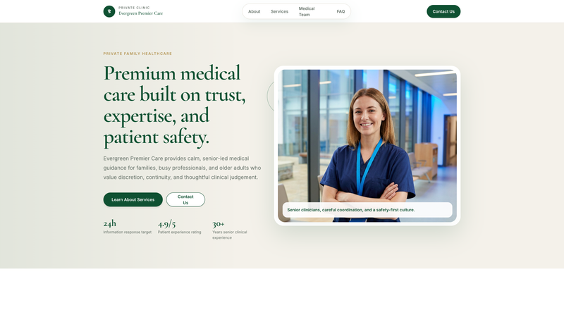 Evergreen Premier Care Clinic One-Pager