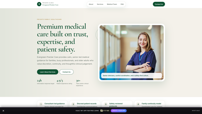 Evergreen Premier Care Clinic One-Pager