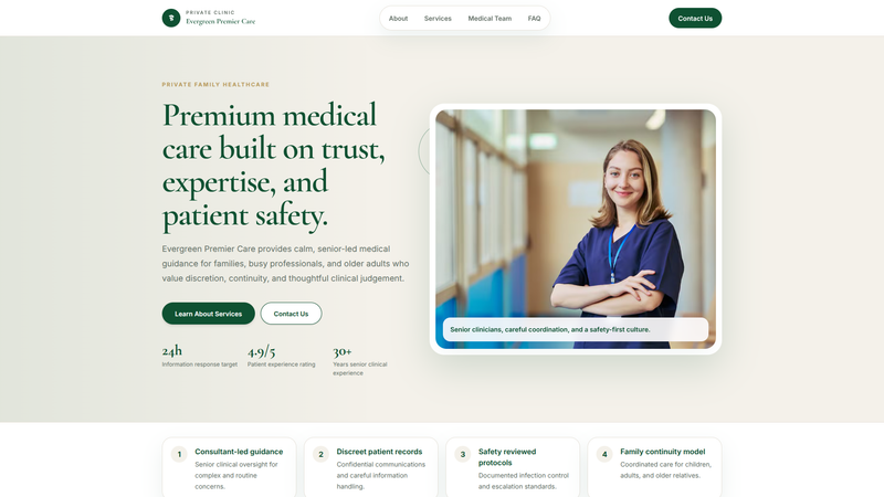 Evergreen Premier Care Clinic One-Pager