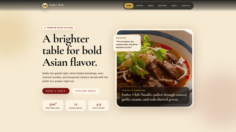 Ember Wok &mdash; Premium Asian Kitchen One-Pager