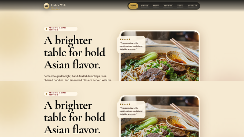 Ember Wok &mdash; Premium Asian Kitchen One-Pager