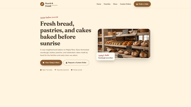 Artisan Bakery One-Pager