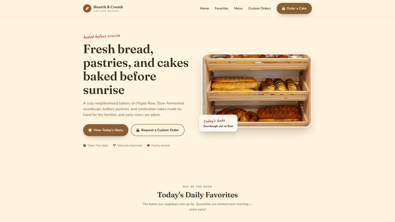 Artisan Bakery One-Pager