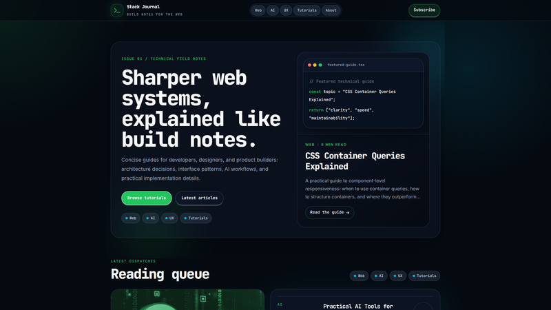 Stack Journal &mdash; Technology & Web Blog