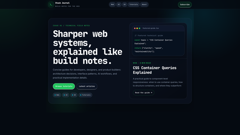 Stack Journal &mdash; Technology & Web Blog