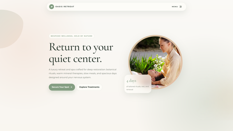 Oasis - Bespoke Wellness Retreat