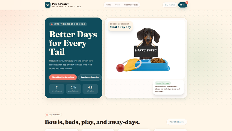Paw & Pantry &mdash; Premium Pet Food, Toys & Care Store