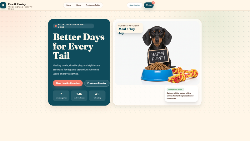 Paw & Pantry &mdash; Premium Pet Food, Toys & Care Store