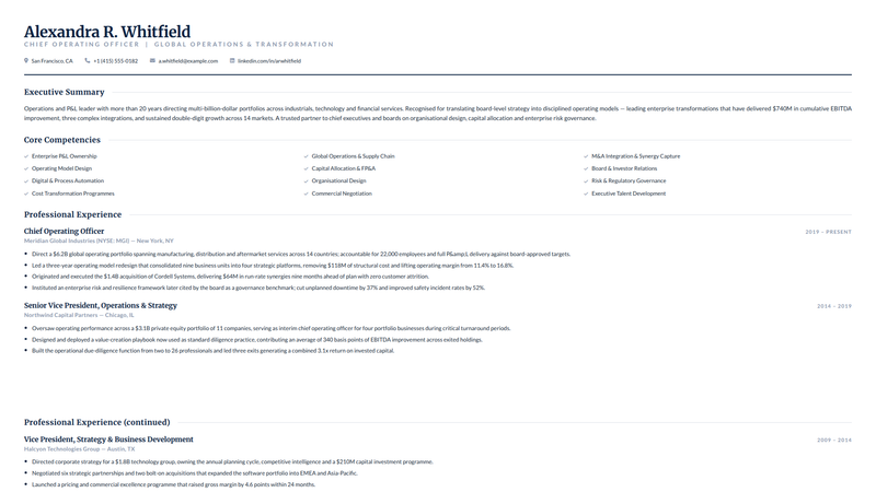 Executive Leadership CV