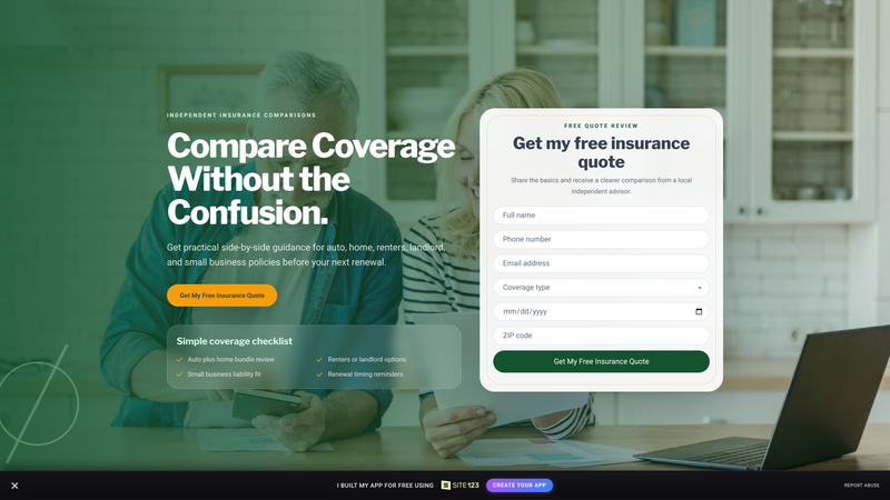 Local Insurance Agent Quote Landing Page