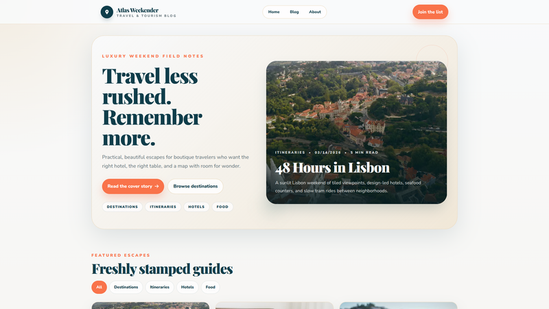 Atlas Weekender &mdash; Travel & Tourism Blog