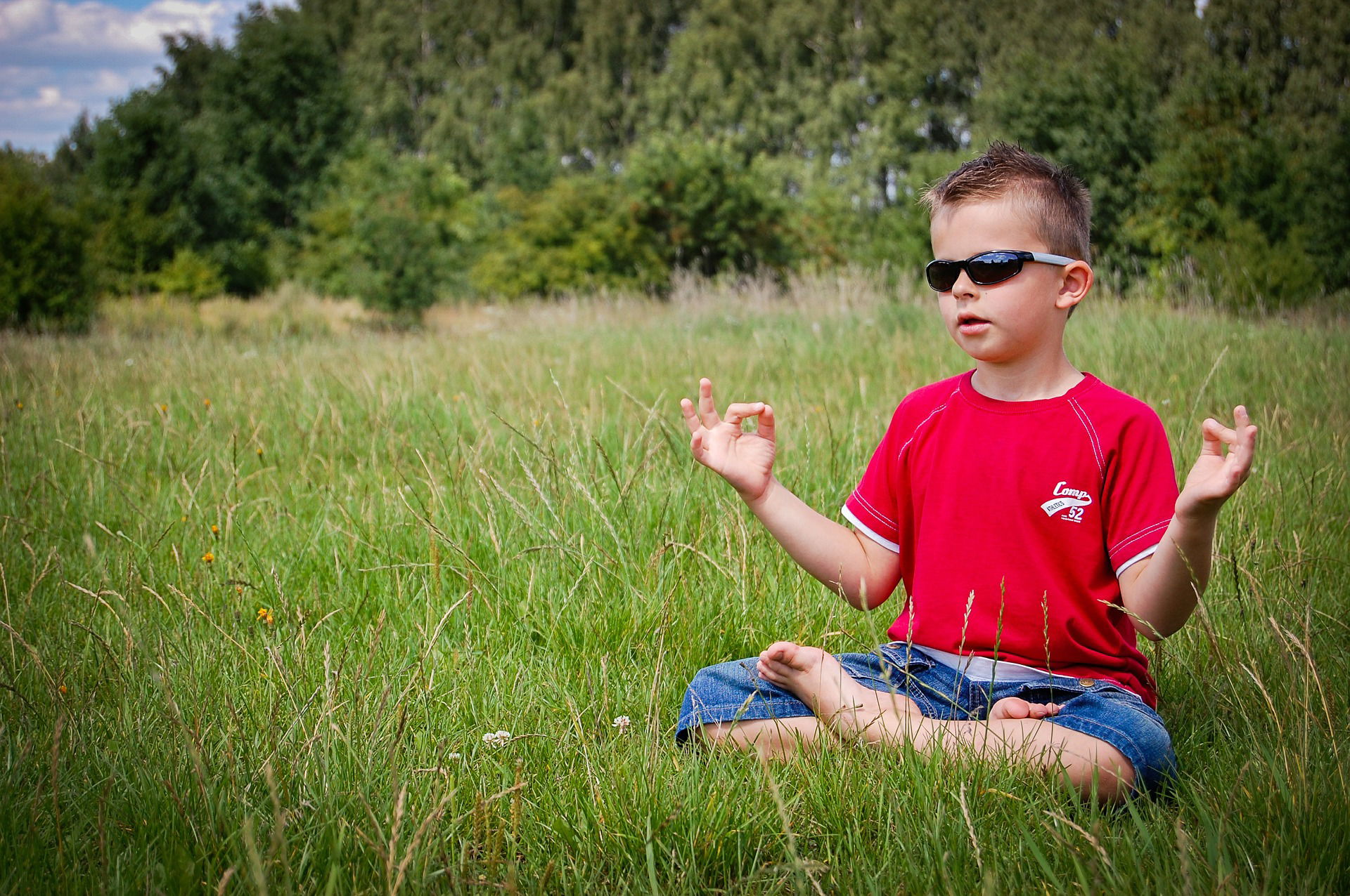 Child doing yoga 