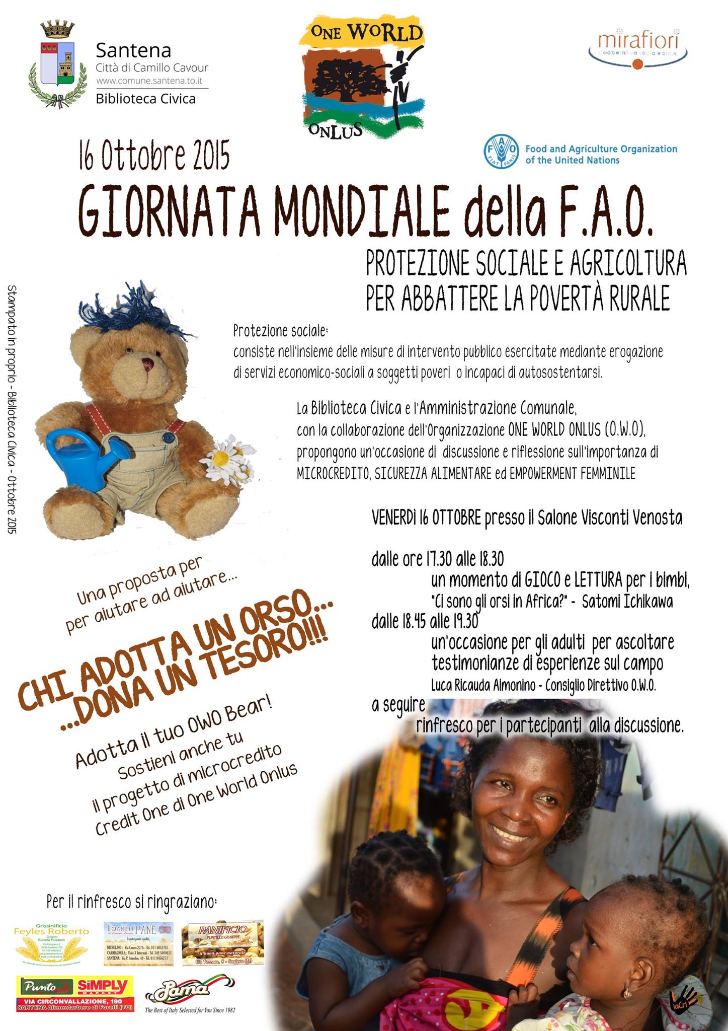 16 ottobre 2015 Giornata Mondiale della F.A.O.