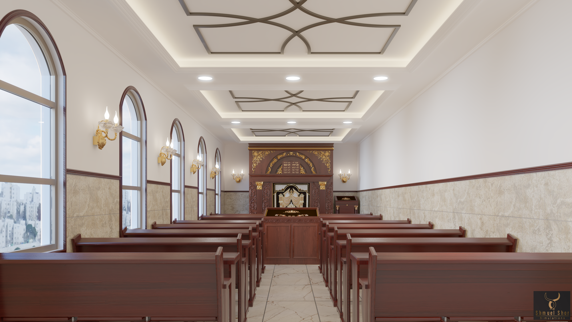 הדמיות אדריכליות לבית הכנסת "תומר דוד" - נווה יעקב, ירושלים