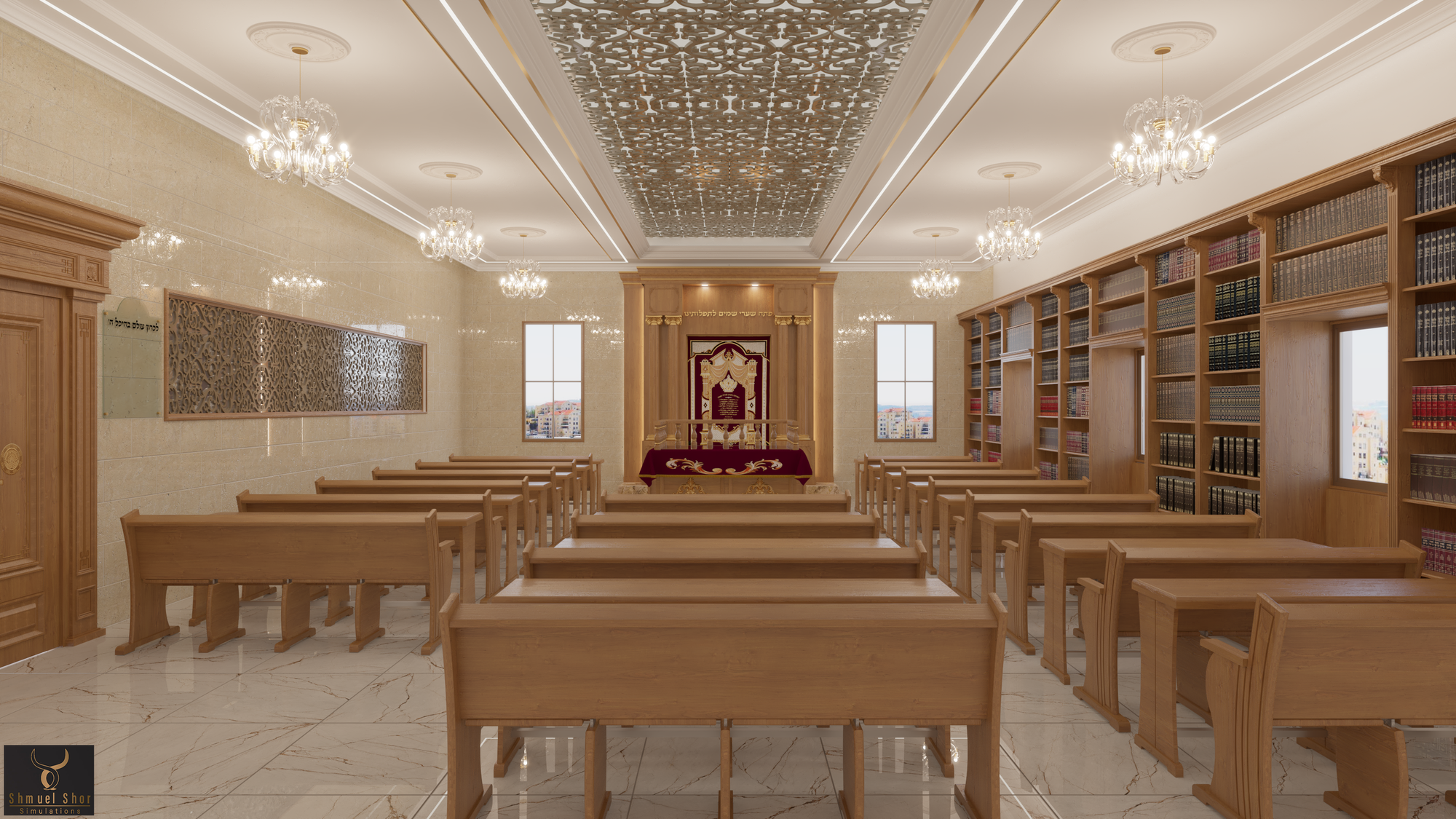 הדמיות אדריכליות: בית כנסת 'משכן אברהם', ביתר עילית – חזון רוחני בבנייה חדשנית