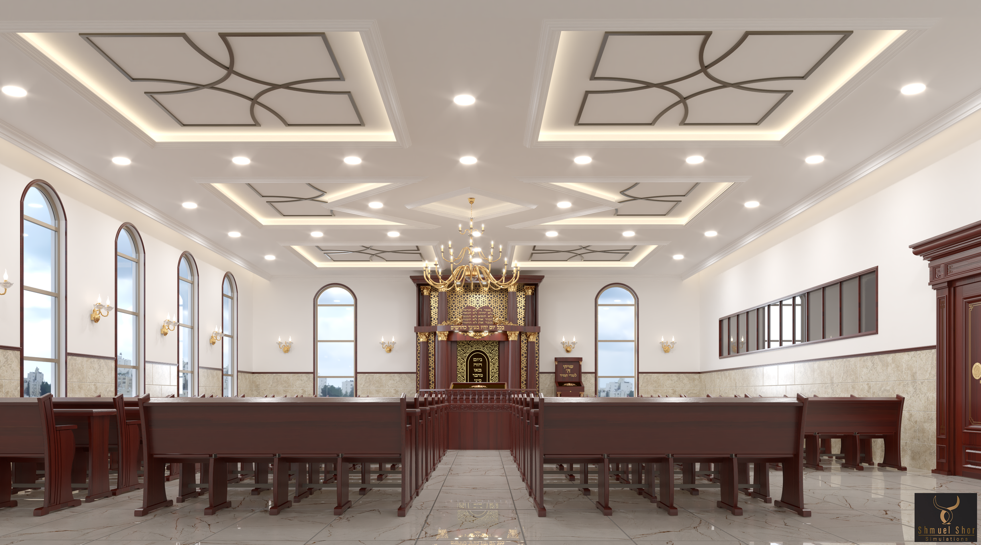הדמיות אדריכליות לבית הכנסת "תומר דוד" - נווה יעקב, ירושלים