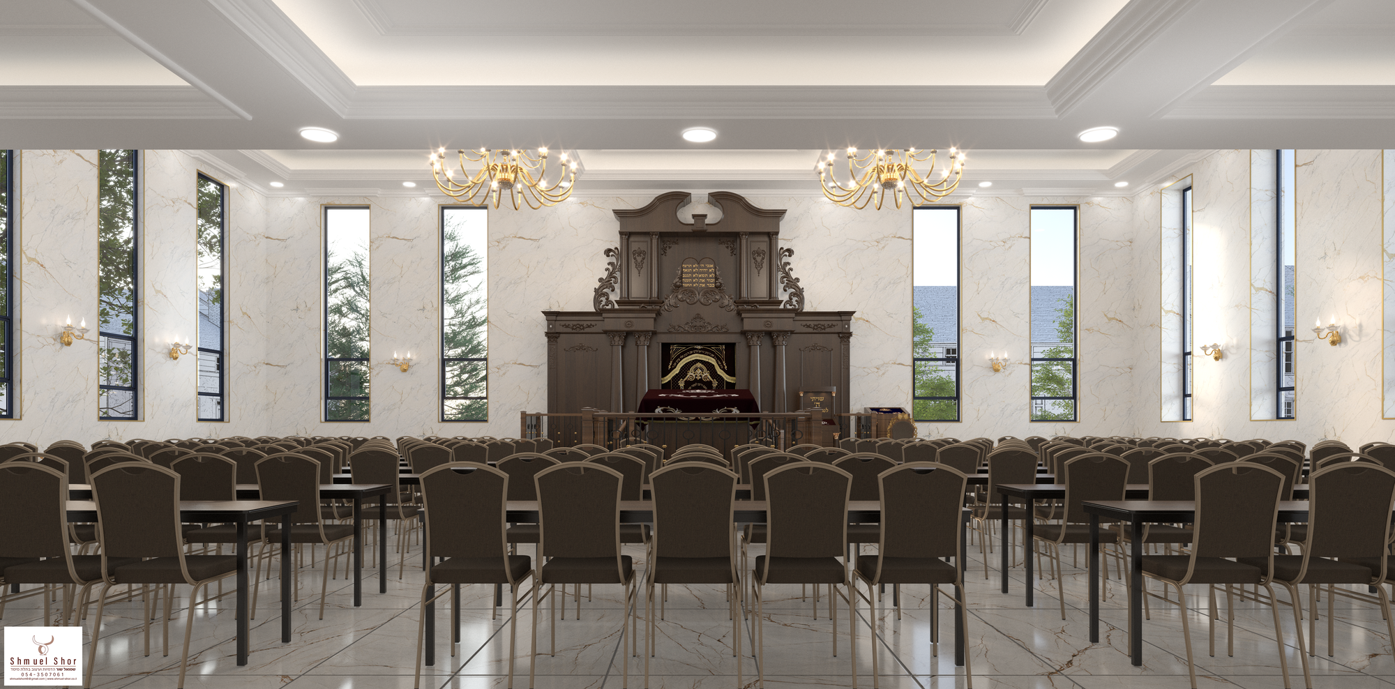 הדמיות פנים מרהיבות להרחבת בית הכנסת בליקווד, ארה"ב