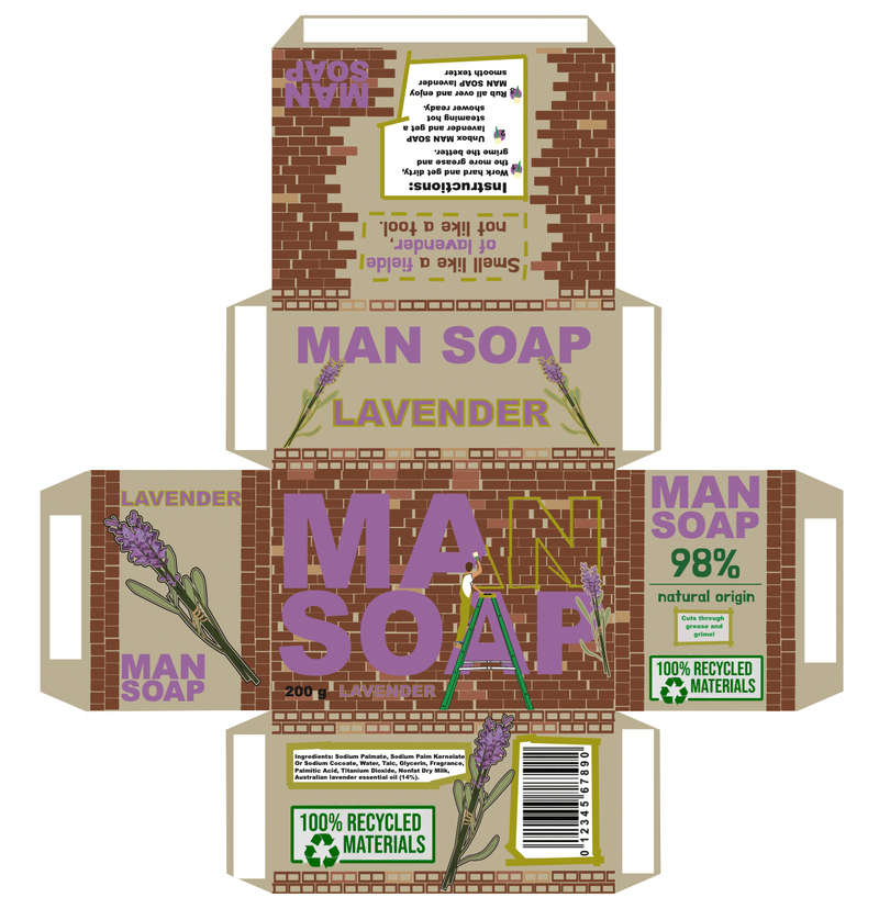 Concept packaging for'Man Soap'