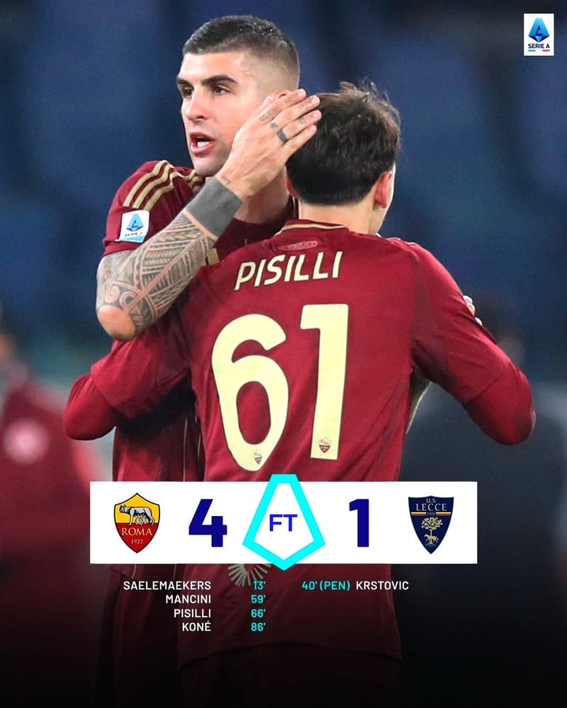Finally Roma finds the way to win.