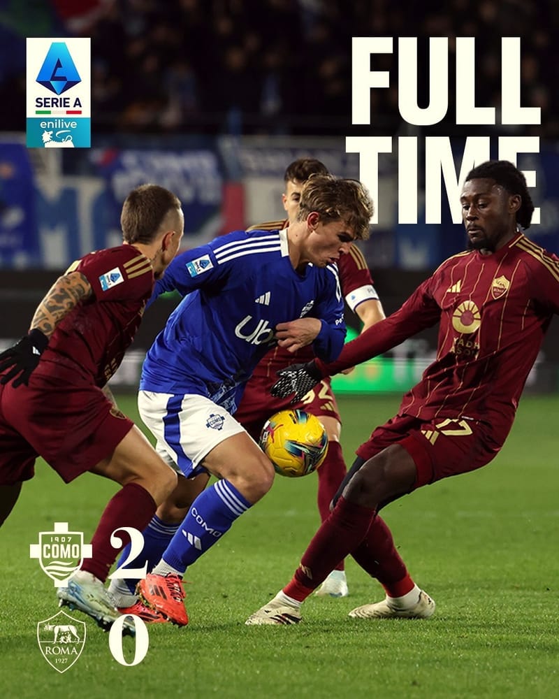 Como’s Stoppage-Time Shock Stuns Roma in Sinigaglia Thriller