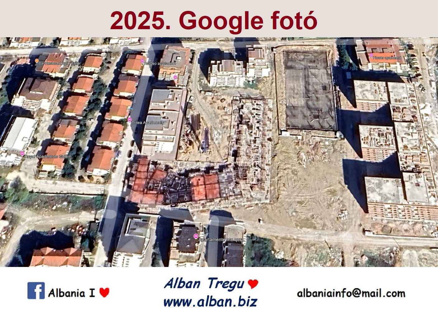 Az Adriai, mediterrén tengerparton, Albániában, Durres öbölben, Golemben, központi helyen, épülő társas házi lakások eladók!