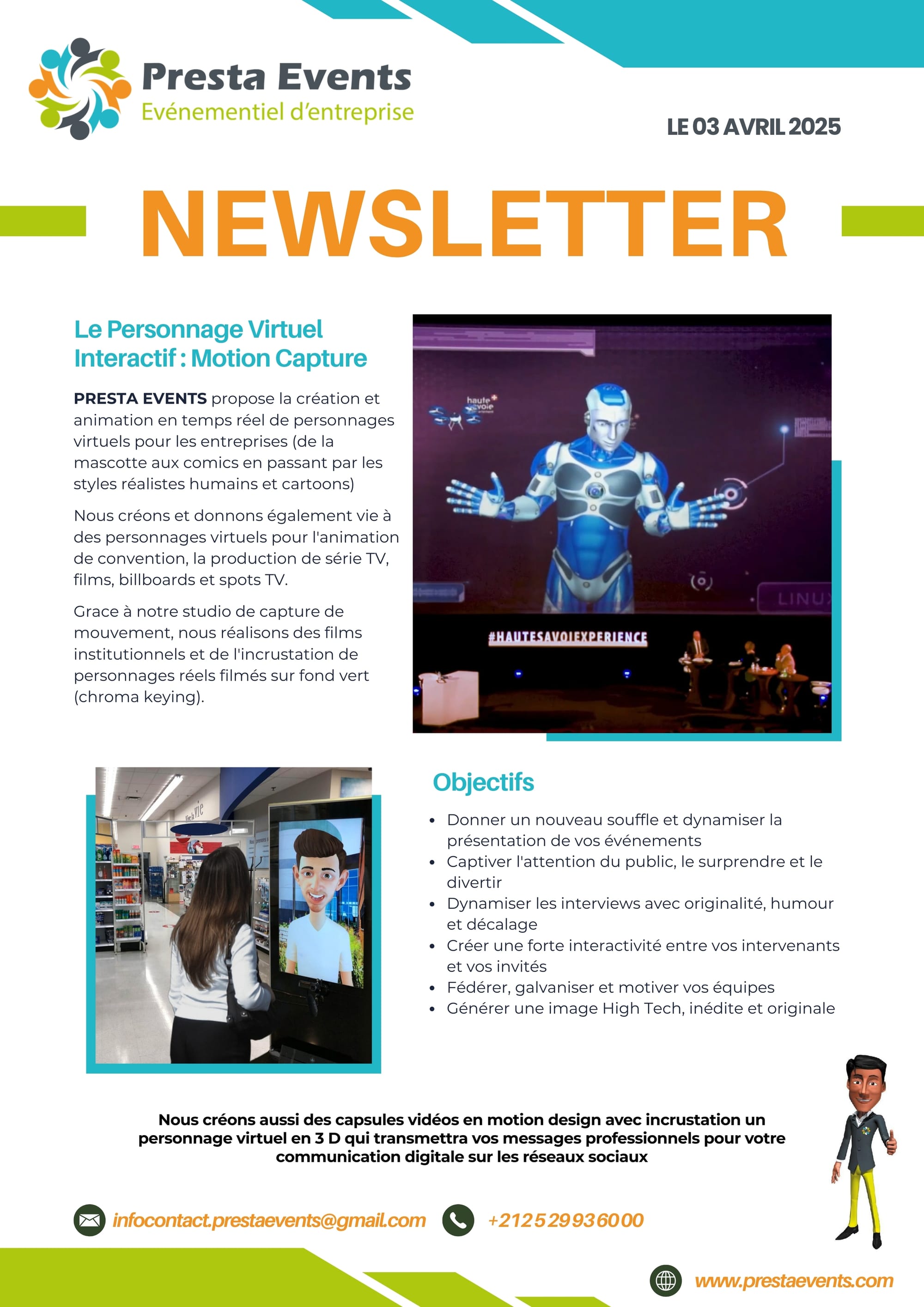 Le Personnage Virtuel Interactif : Motion Capture
