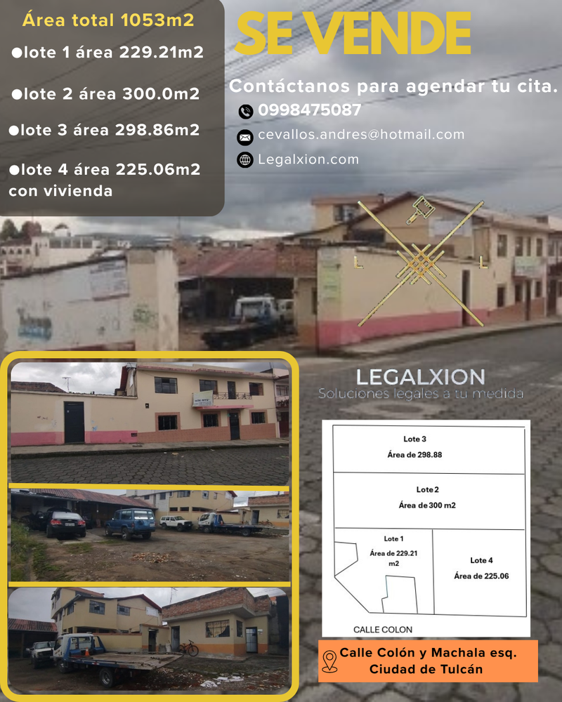 Venta de terreno de 1053 m2 