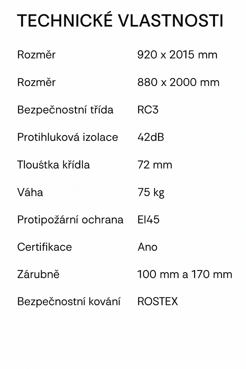 BEZPEČNOSTNÍ PROTIPOŽÁRNÍ DVEŘE RC3
